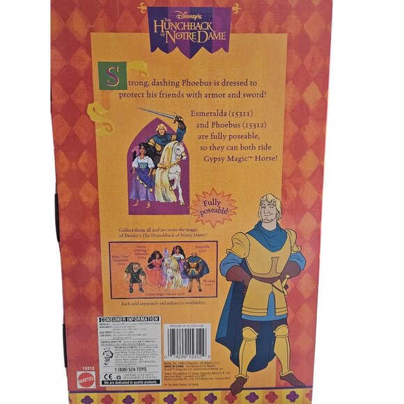 Disney The Hunchback Of Notre Dame Phoebus Poseable Action Figure With Armor & S - Picture 3 of 8